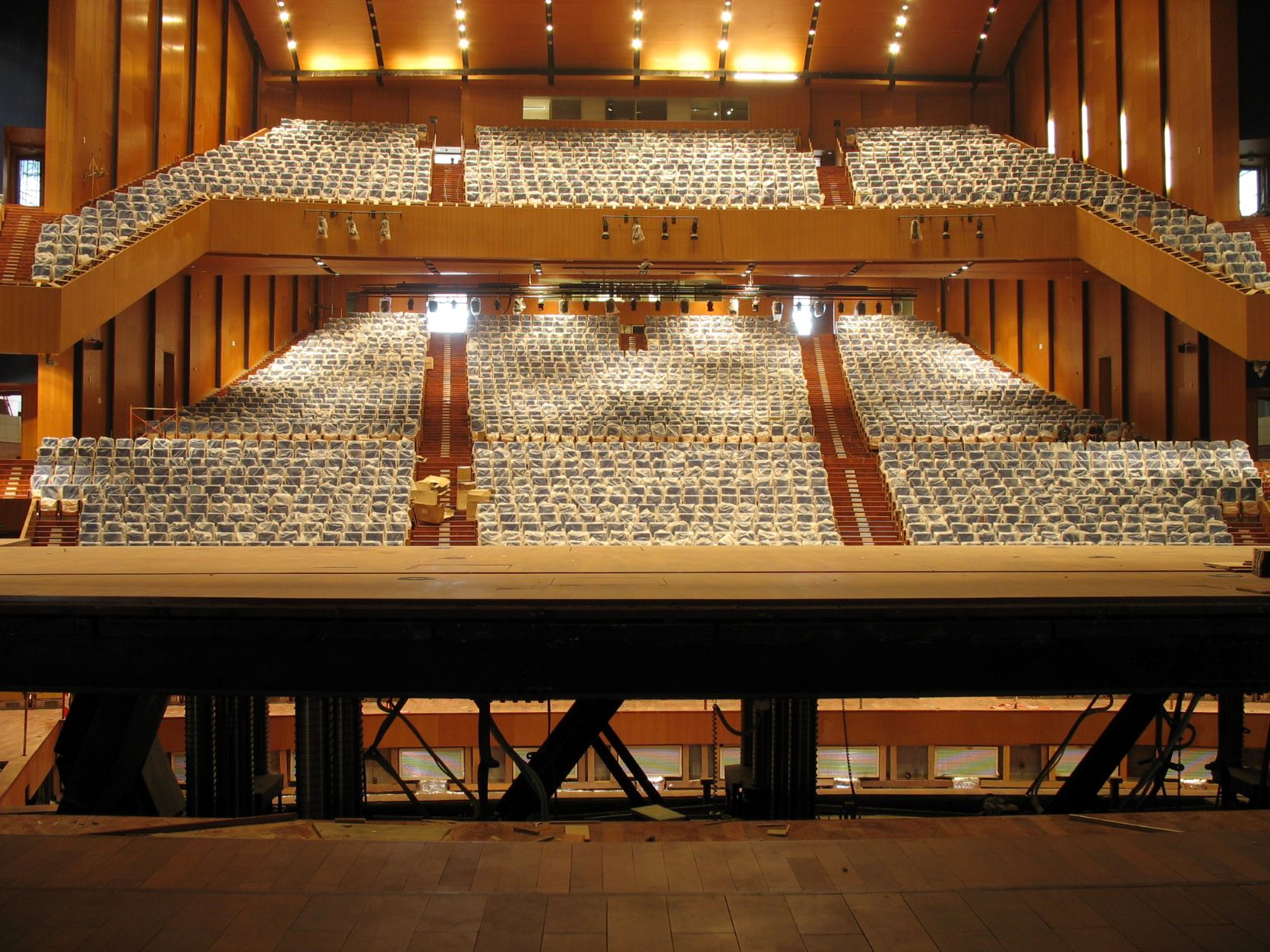 View into the auditorium with stage elevators | © SBS Bühnentechnik